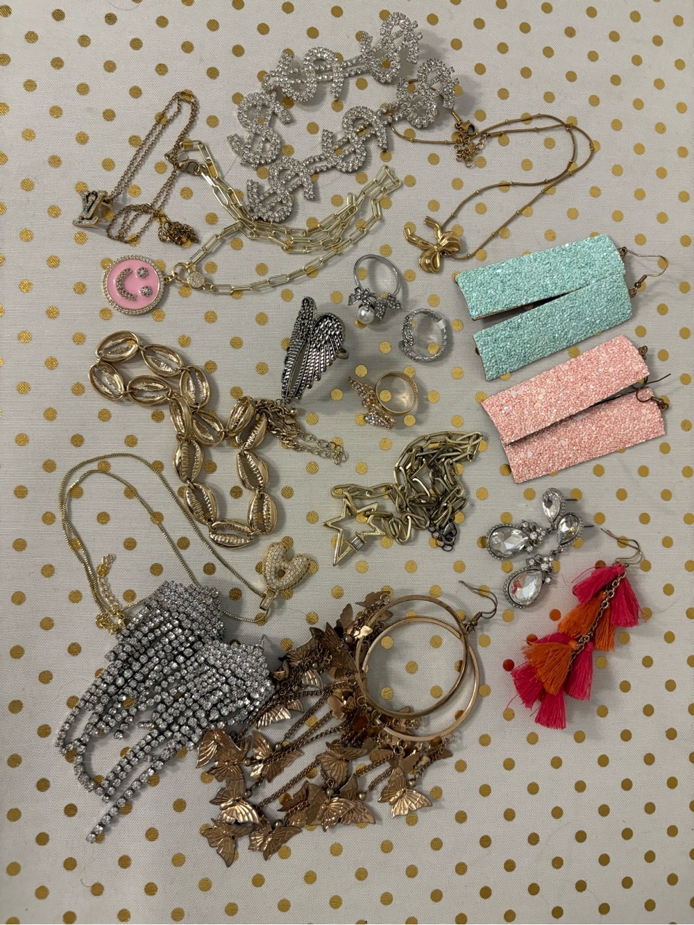 Mixed Fashion Jewelry Lot - Gold, Silver, Pink, Teal, Red